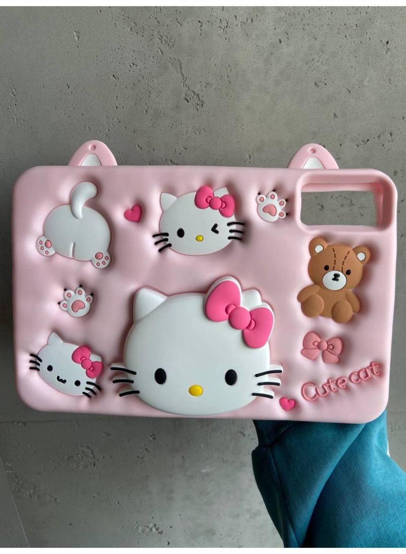 Cartoon 3D Silicon Handle Stand Cover For Xiaomi Redmi SE 11, Kids Shockproof Case With Handle & Stand, Funda Case (With Rope) (Cute) - Image 3